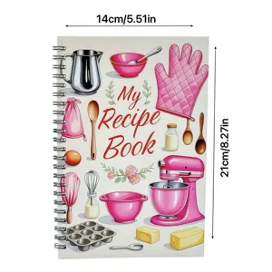 A5 Spiral Recipe Notebook Kitchen Cooking Journal Blank Food Diary Recipe Book Organizer