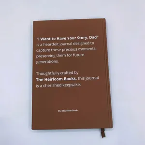 Un journal souvenir en cuir marron pour papa afin de partager son histoire de vie.