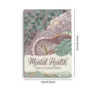 Adult coloring book for mental health stress relief with beautiful floral patterns.