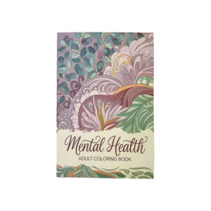 Adult coloring book for mental health, therapeutic floral art designs for stress relief.