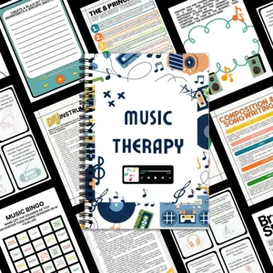Music Therapy Spiral Notebook A5 Journal Mental Health Healing Diary Cute Music Player Illustration Writing Pad