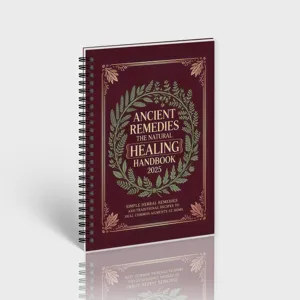 Primo piano dettagliato del taccuino manuale di erbe curative con elegante copertina.