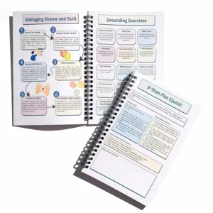 Journal de thérapie de santé mentale et exercices d'ancrage pour la gestion émotionnelle.