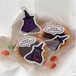 Halloween decorative stickers set speech bubble witch ghost design for gift wrapping and party 9pcs