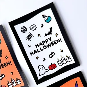 Halloween greeting cards vertical design cute cartoon pumpkin ghost message cards 30pcs