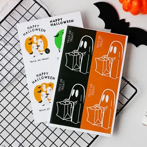 Autocollants de scellage fantôme d'Halloween, grandes étiquettes de emballage cadeaux