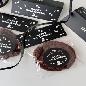 Halloween ghost eyes packaging header cards and sticker cookie bags for decoration