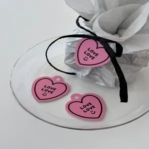 Valentijn hart papier labels schattig liefde bericht cadeau hangende kaarten roze