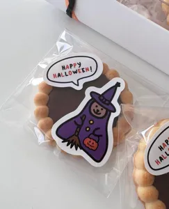 Halloween witch bear stickers waterproof cute festive decorative labels for gifts and parties