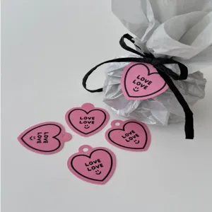 Valentijnsdag liefde hart papier cadeauhangers schattige koppel berichtkaarten 50 stuks