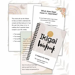 Japanischer Ikigai Arbeitsbuch Spiralnotizbuch Dekompression Tagebuch Detailansicht.