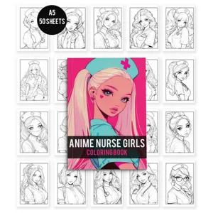 Adult stress relief coloring book A5 size 50 sheets anime nurse girls design art relax