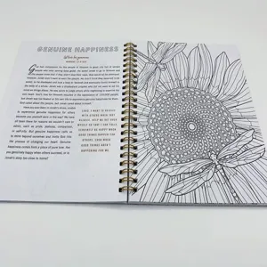 Pagina interna di un libro da colorare devozionale con illustrazione di girasole e versi.