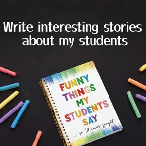Detail view of a spiral notebook with colorful typography on black background with chalks.