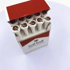 Creative golf tees set designed like a cigarette pack, funny novelty golf accessories.