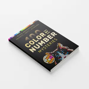 Livre de colorier par numéros pour adultes avec des fonds noirs et cent superbes dessins.