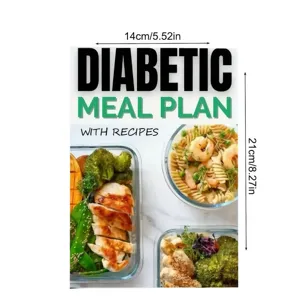 Detail view of the diabetic meal plan chart with healthy food recipes and clear dimensions.