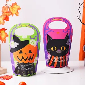 Halloween candy box handheld pumpkin black cat gift paper box for party celebration decoration
