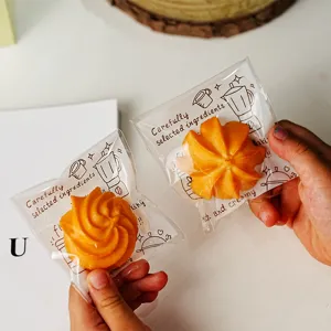 Bolsas de embalaje transparentes autoadhesivas para galletas estilo Ins pasteles