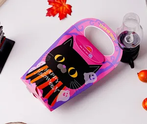 Halloween party portable black cat candy paper box creative festival gift packaging bag