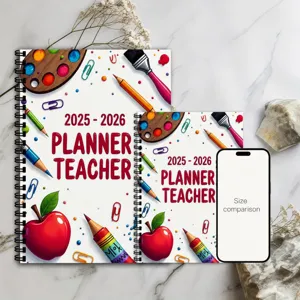 2025-2026 Lehrer Planer A4 und A5 Groessenvergleich Notizbuch Kalender Terminplaner