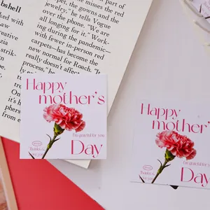 Mother's Day pink carnation greeting card gift wrapping decorative paper card pack