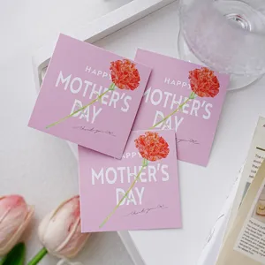 Mother's Day greeting card pink floral gift decoration card beautiful message card.