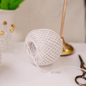 White DIY cotton string twine ball for gift wrapping, crafting and handmade projects, 2mm
