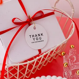 Rotondo grazie etichetta appesa carta decorativa diy lettera nera minimalista etichetta regalo
