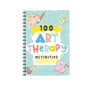 Kunsttherapie notitieboek met 100 creatieve activiteiten, spiraalgebonden dagboek voor welzijn.