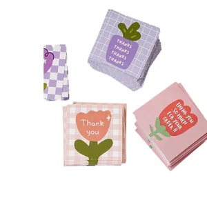 Χαριτωμένες κάρτες ευχαριστιών 50pcs για συσκευασία δώρων και διακόσμηση ανθοδέσμης.