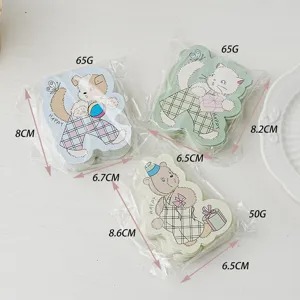 Lindo dibujo animado oso y gato caramelo papel tarjetas para niños regalo decorativo.