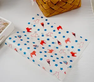 Ins style colored baking paper greaseproof wrapping paper for sandwich bread pizza food packaging