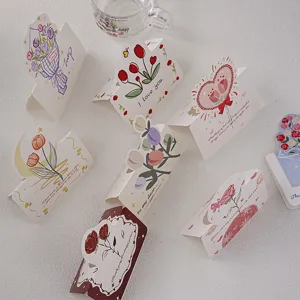 Ensemble de cartes de vœux florales, cartes pliables pour bénédictions et cadeaux.
