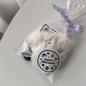 Happy Birthday round cartoon sealing sticker for gift packaging and party decoration.