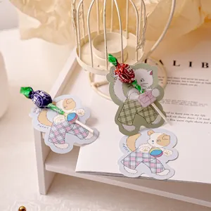 Tarjetas de papel de piruleta de animales de dibujos animados papelería bonita