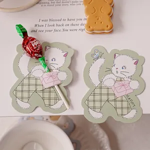 Bonitas tarjetas de piruleta de gato de dibujos animados para ninos soporte caramelos