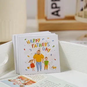 Father's Day greeting card square message card set cute cartoon design paper cards