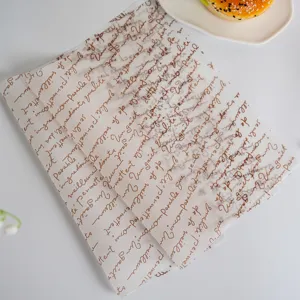 Greaseproof baking paper sheet for sandwich burger wrapping, ins style printed wrapping paper.