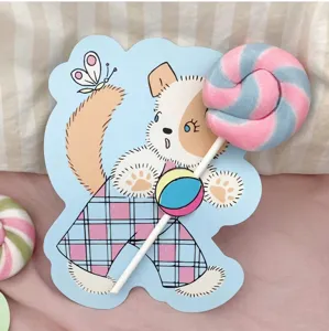 Bonito juego de tarjetas de papel de piruleta de oso de dibujos animados para regalos.