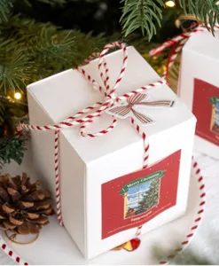 Weihnachten rot weiß Kordel Geschenkbox Verpackung dekorative Seil Set mit Aufkleber