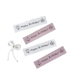 Set di adesivi in nastro per confezioni regalo di compleanno in stile Ins con fiocco di perle.
