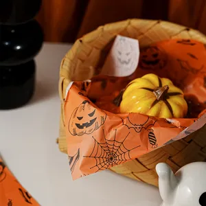 Halloween baking greaseproof paper, orange silicone oil paper for food packaging and DIY tray.