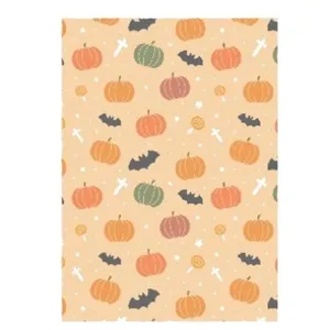 Halloween baking parchment paper with cute pumpkin and bat patterns for food wrapping and DIY.