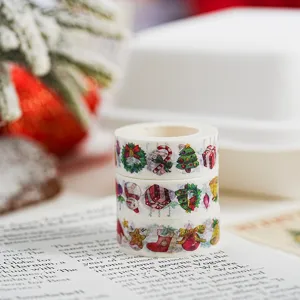 Christmas Washi Tape Festive Scrapbooking Decorative Masking Paper Tape For DIY Craft Holiday Gift Wrapping Decoration