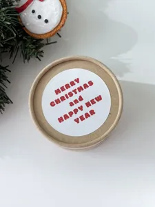 Christmas round decorative sticker festive holiday greeting design gift box packing label item