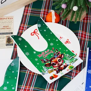 Weihnachten Hasenohr Snack Verpackungsbeutel grün Rentier Kekse Nougat Beutel Detailansicht