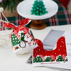 Weihnachtskaninchen Ohr Süßigkeiten Verpackungstaschen, festliches Schneeflocken Design.