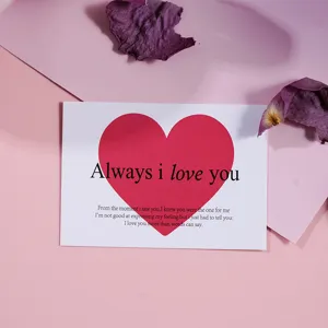 Valentines heart greeting card romantic love message flower packaging decoration detail