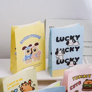Cute cartoon paper bags for gift wrapping and storage, high aesthetic ins style design.